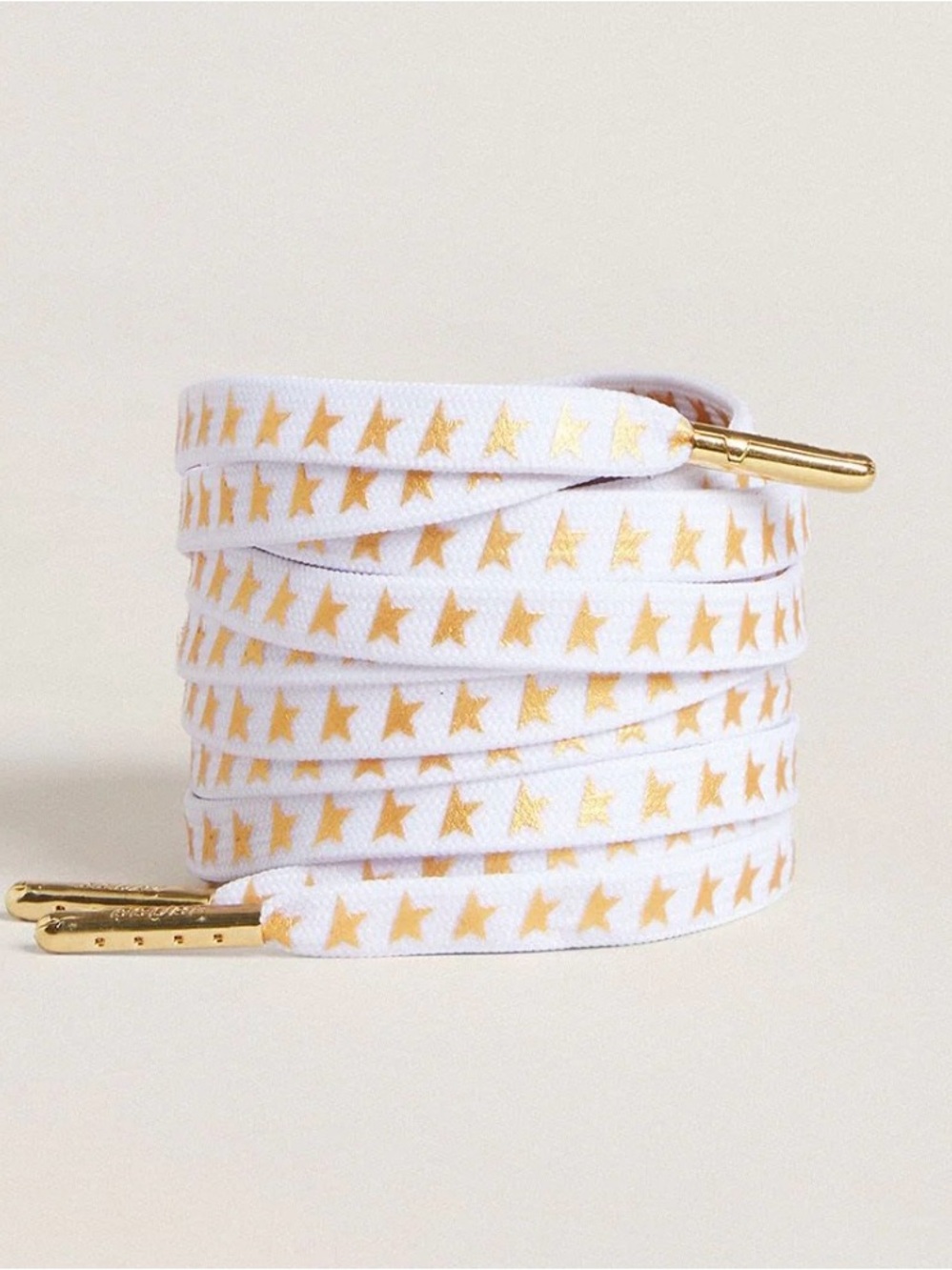 Golden Goose White and Gold Shoe Laces